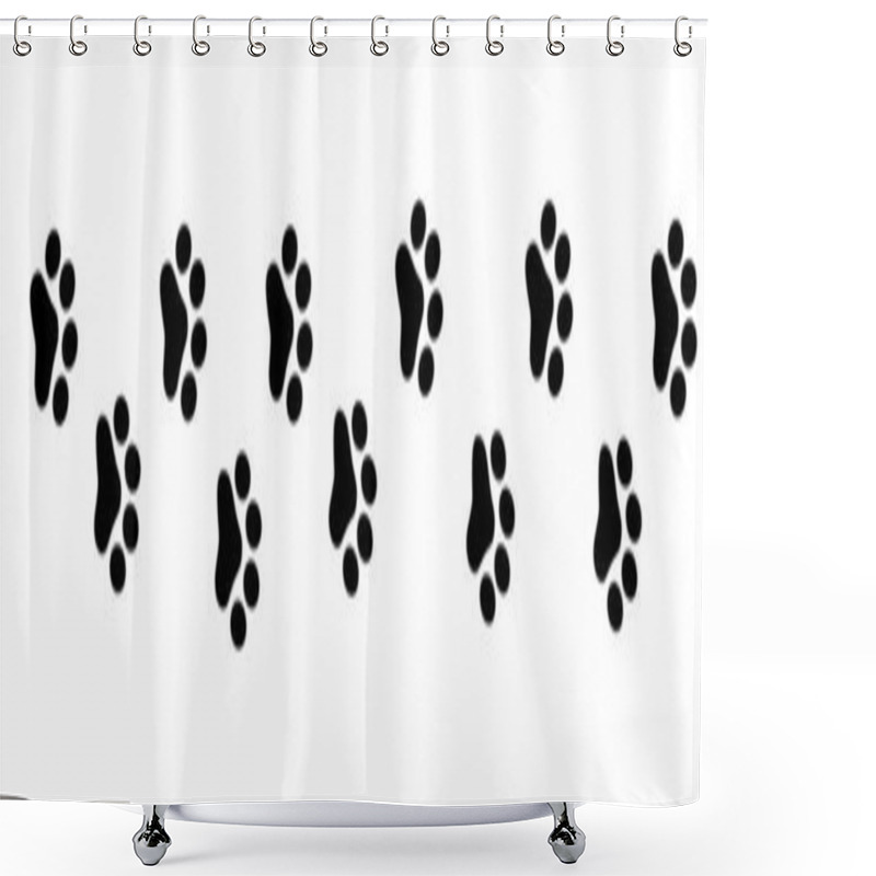 Personality  Paw Print Pet Isolated Icon Shower Curtains