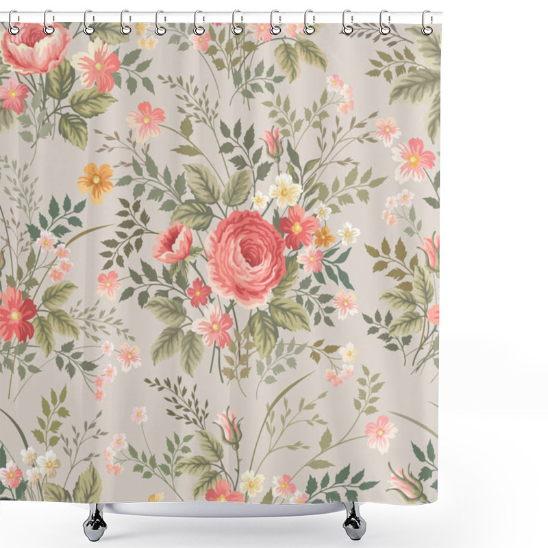 Personality  Floral Pattern With Roses Shower Curtains