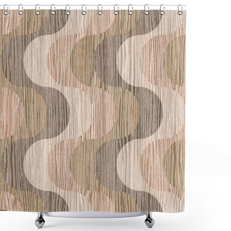 Personality  Abstract Paneling Pattern - Waves Decoration - Seamless Background Shower Curtains