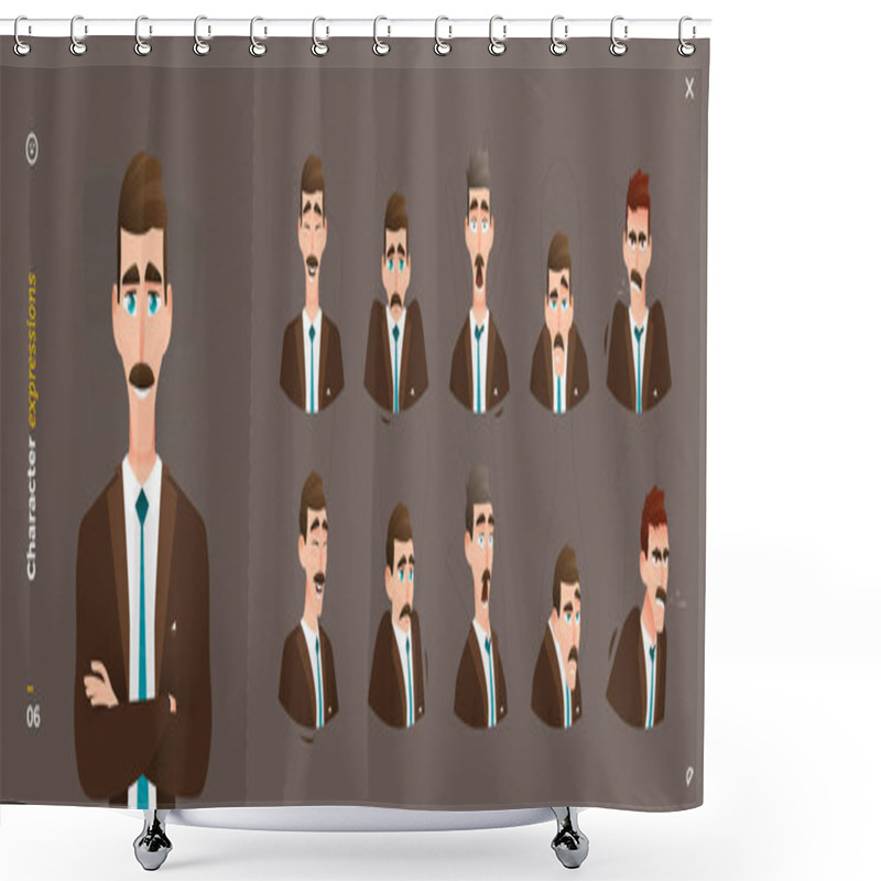 Personality  Man Cartoon Character Expressions Shower Curtains