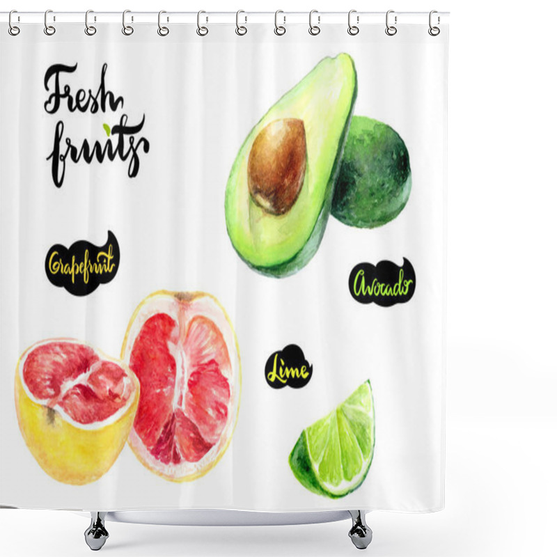 Personality  Avocado, Grapefruit And Lime  Shower Curtains