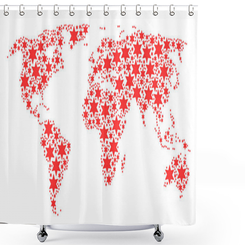 Personality  Worldwide Atlas Mosaic Of Fireworks Star Items Shower Curtains