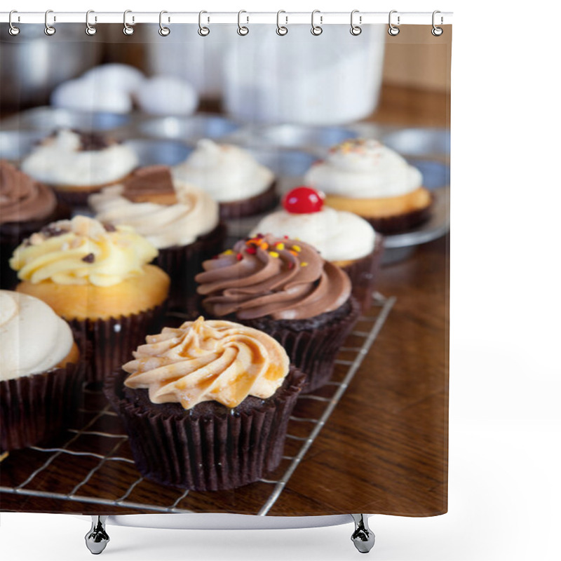 Personality  Delicious Gourmet Cupcakes Shower Curtains