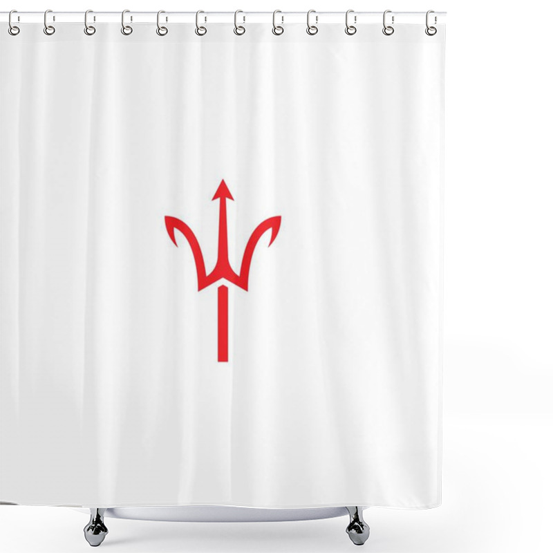 Personality  Trident Logo Icon Template Vector Design Shower Curtains