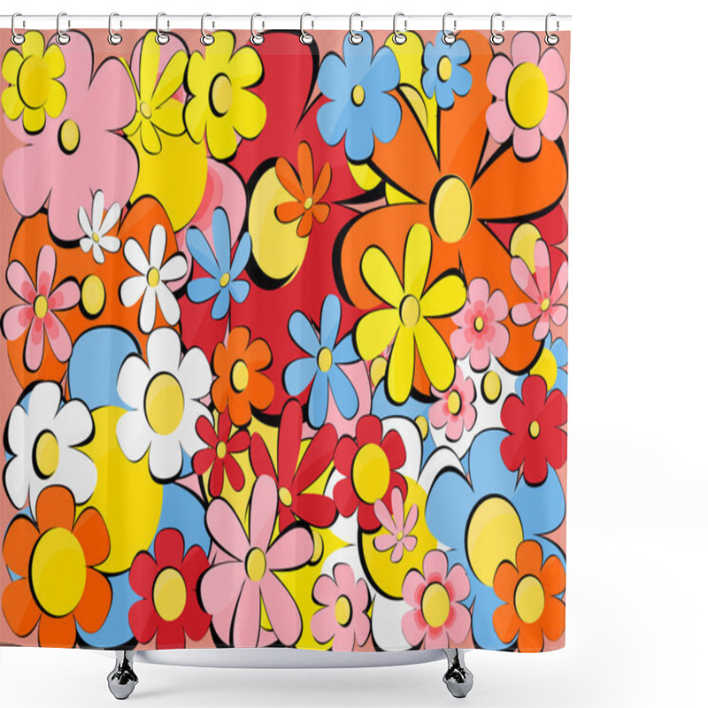 Personality  Texture With Flowers Shower Curtains