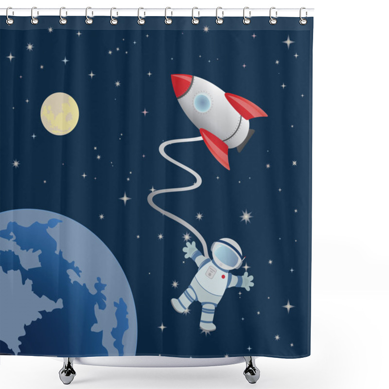 Personality  Astronaut Shower Curtains