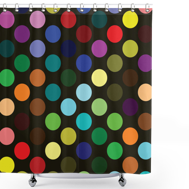 Personality  Retro Multi Coloured Polka Dots Shower Curtains