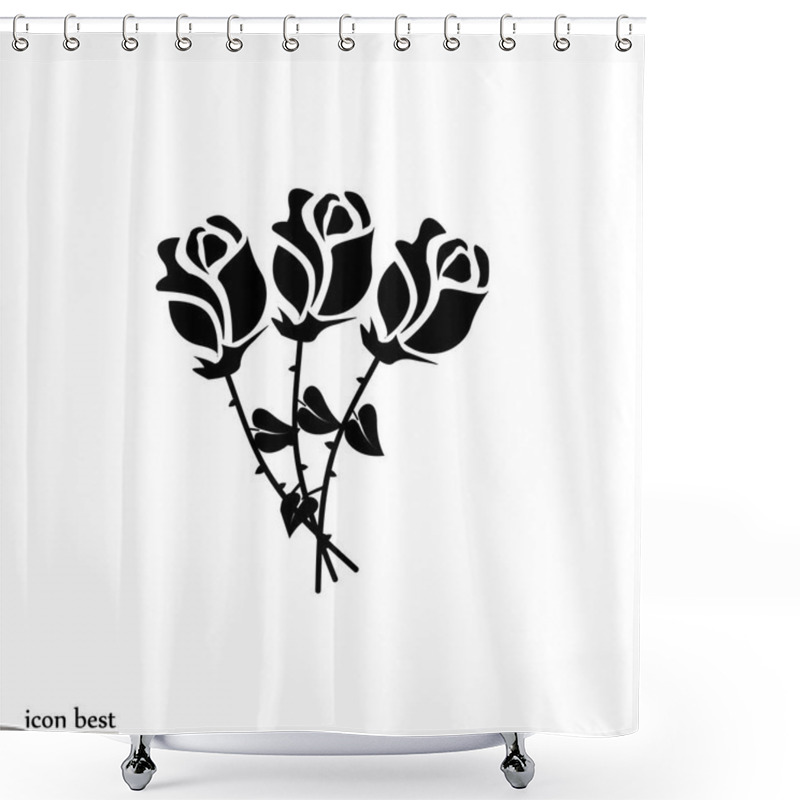 Personality  Rose Flowers Icon Shower Curtains