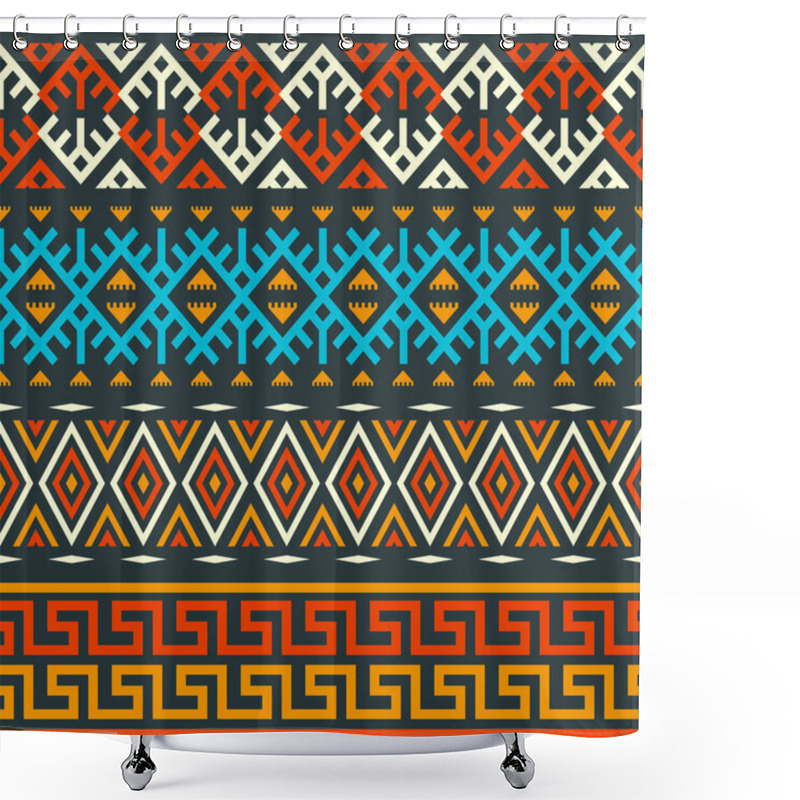 Personality  Ethnic Seamless Pattern In Native Style, Folk Design, Tribal Pattern, Ethnic Decorative Shower Curtains