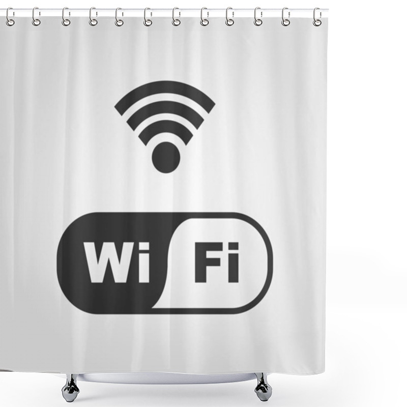 Personality  Wi Fi Icons, Flat Design Shower Curtains