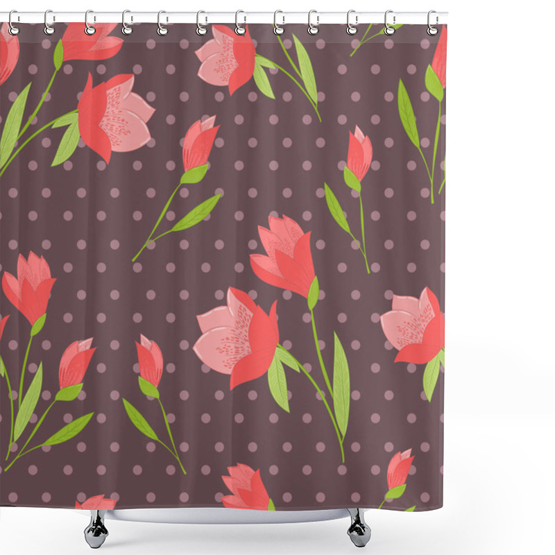 Personality  Flower Retro Background Shower Curtains