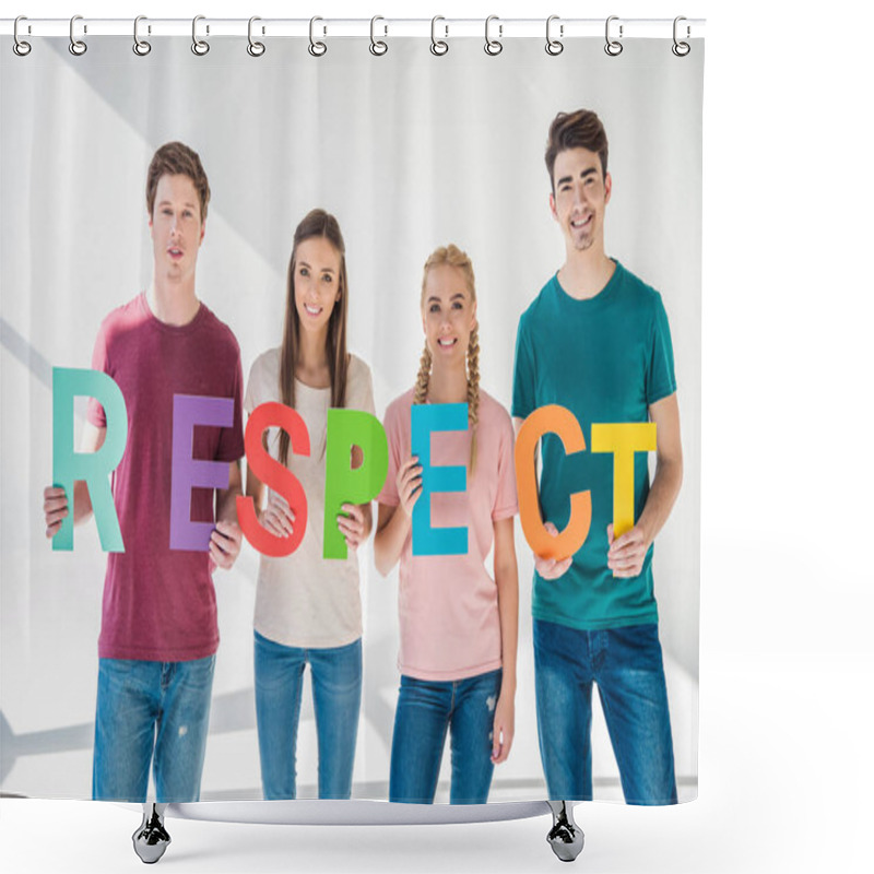 Personality  Friends Holding Word Respect Shower Curtains