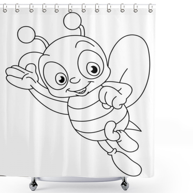 Personality  Outlined Bee Shower Curtains