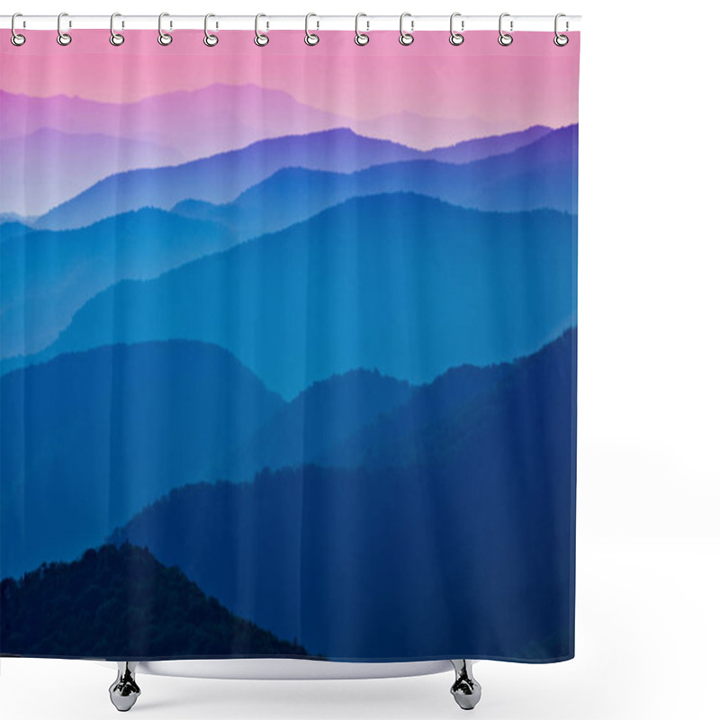 Personality  Blue Ridge Parkway Sunset And Pink Sky Shower Curtains