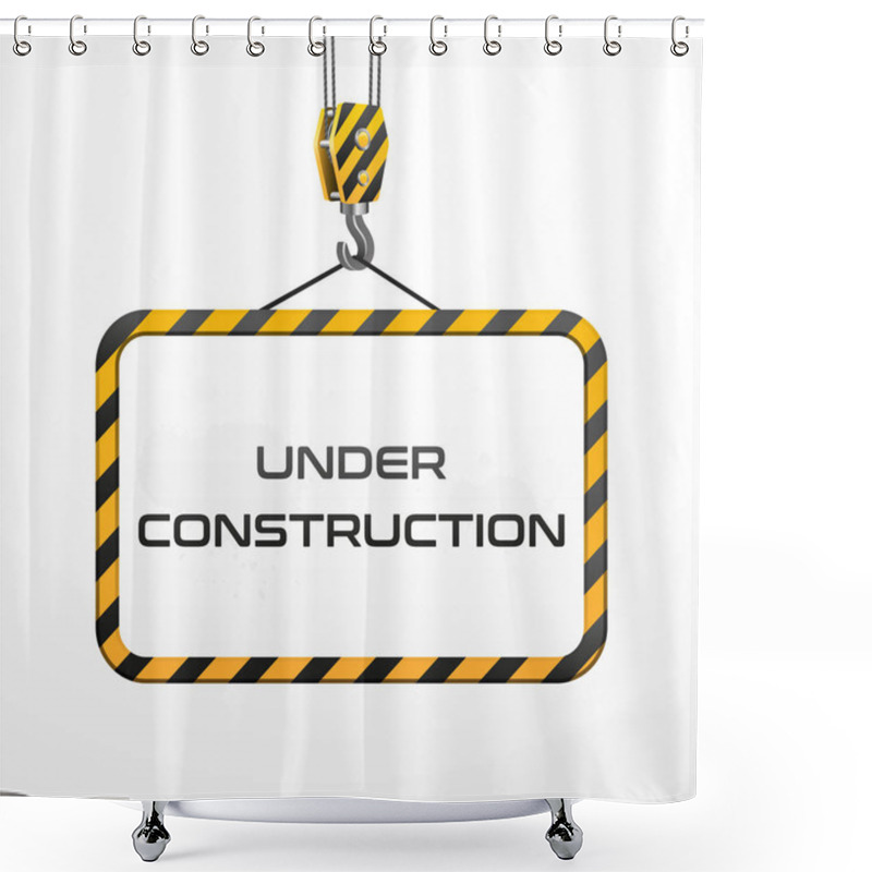 Personality  Vector Building Frame Under Construction With Hook  Shower Curtains