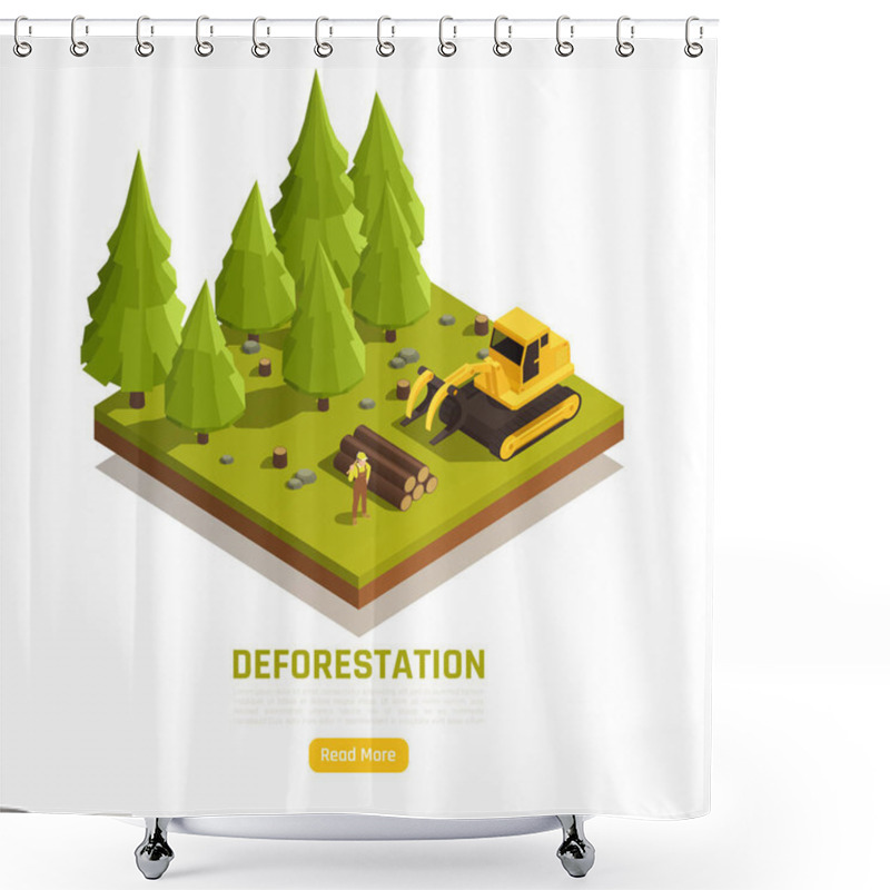 Personality  Natural Resources Isometric Composition  Shower Curtains