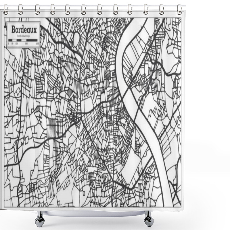 Personality  Bordeaux France City Map In Retro Style. Outline Map. Vector Illustration. Shower Curtains