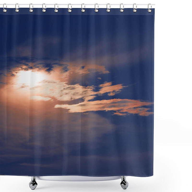 Personality  Sunset With Sun Clouds Over Clouds Shower Curtains