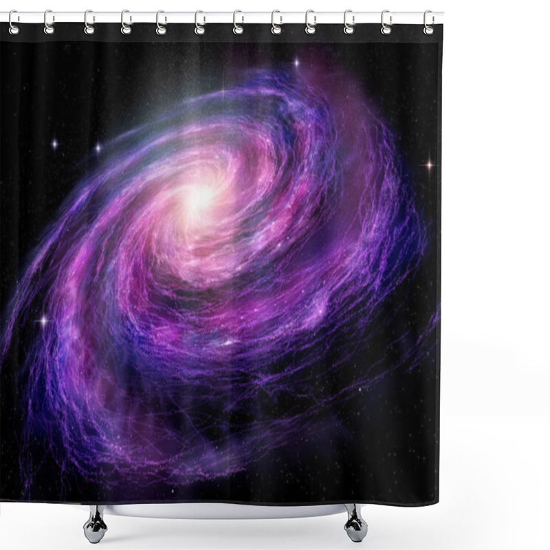 Personality  Spiral Galaxy In Deep Spcae, 3D Illustration Shower Curtains