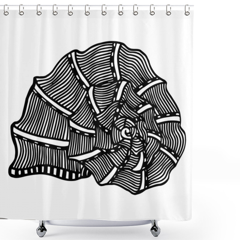 Personality  Black Sea Cockleshell. Shower Curtains