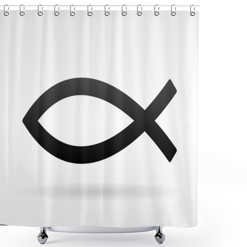 Personality  Christian Fish Symbol Shower Curtains