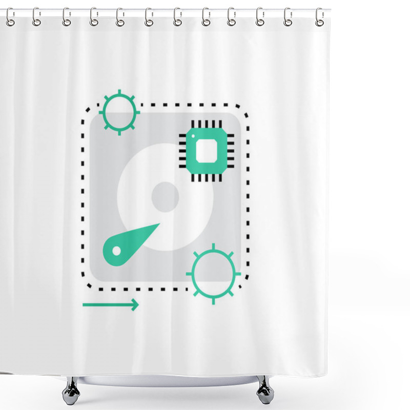 Personality  Hardware Monoflat Icon Shower Curtains