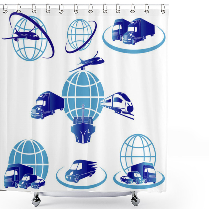 Personality  Global Logistics Concept Shower Curtains