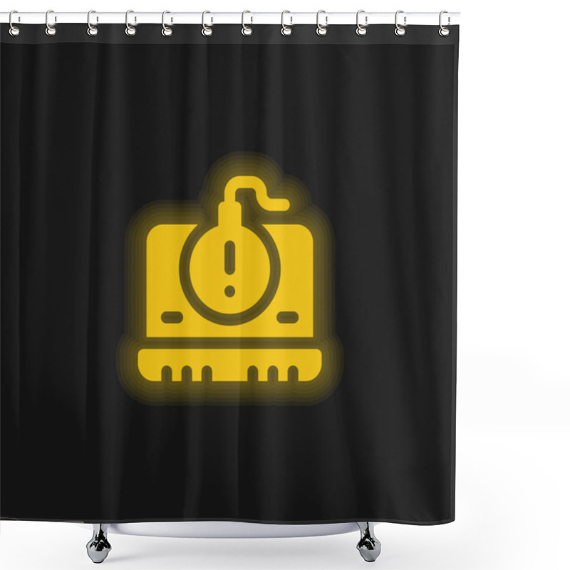 Personality  Bomb Yellow Glowing Neon Icon Shower Curtains