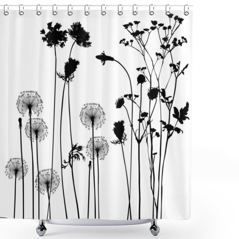 Personality  Collection For Designers, Plant Vector Shower Curtains