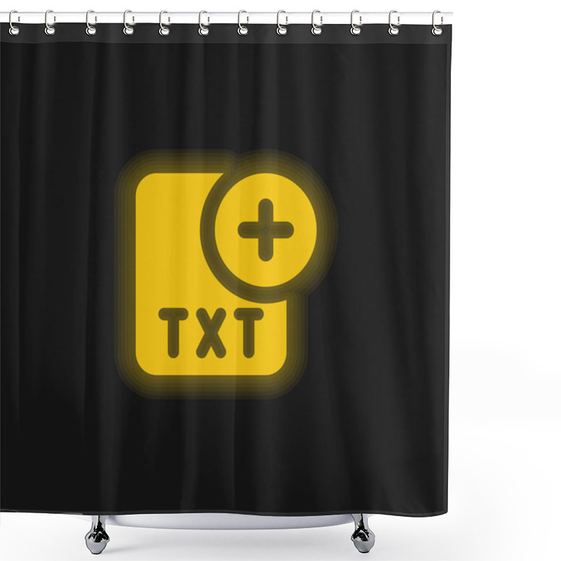 Personality  Add Yellow Glowing Neon Icon Shower Curtains