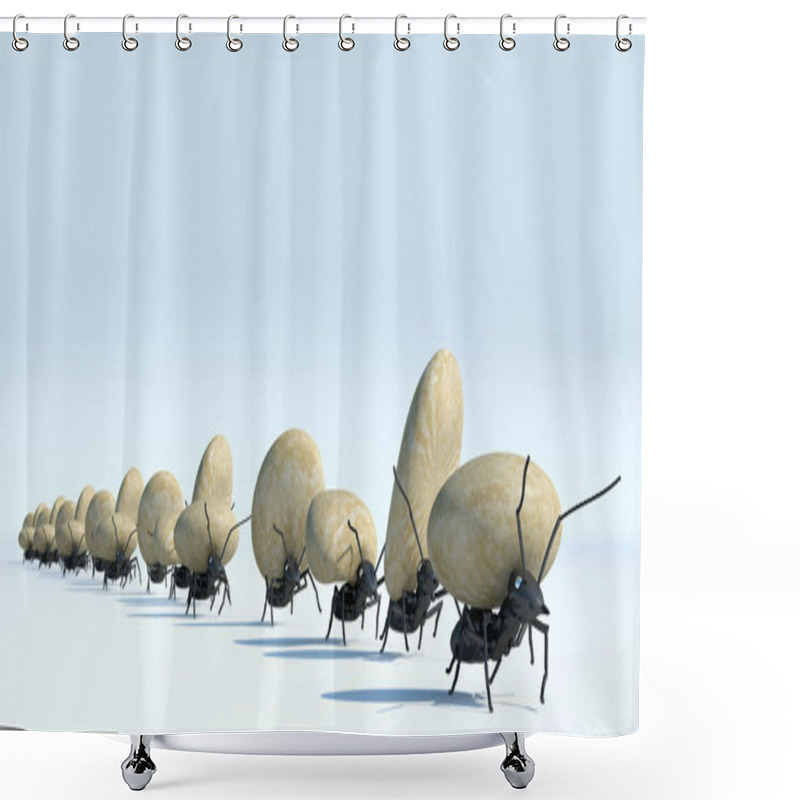 Personality  Concept Work, Team Of Ants Shower Curtains