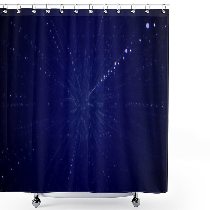 Personality  Abstract Cosmic Background. Particles Fly Towards Groups. Chromatic Aberration. Blue. Shower Curtains