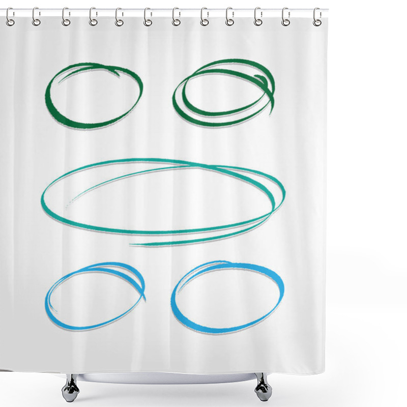 Personality  Vector Hand Drawn Frames And Bubbles Collection Shower Curtains