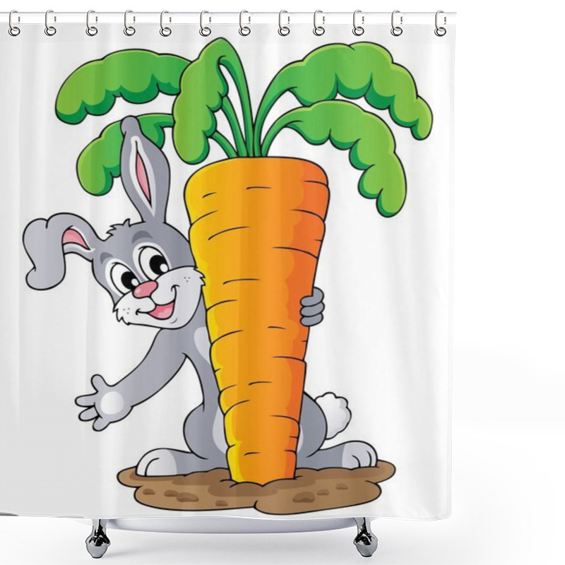 Personality  Image With Rabbit Theme 1 Shower Curtains