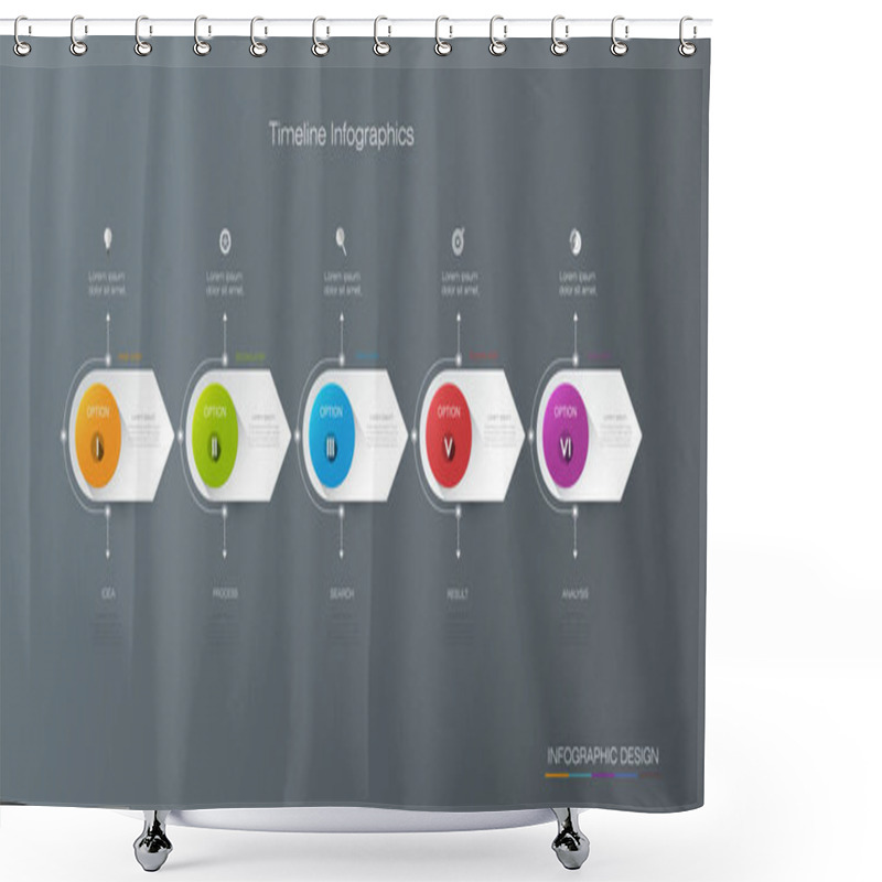 Personality  Vector Infographics Timeline Design Template With Label Design Shower Curtains