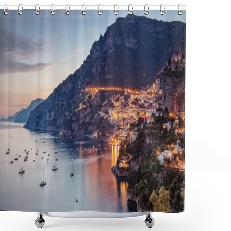 Personality  Positano Lit By Street Lights Shower Curtains