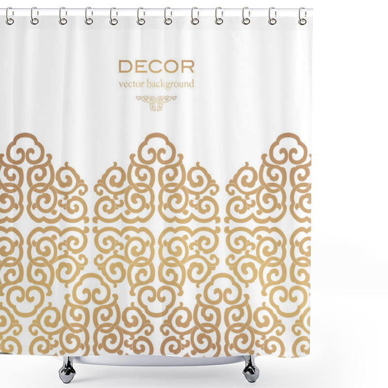 Personality  Gold Ornament In East Style. Shower Curtains