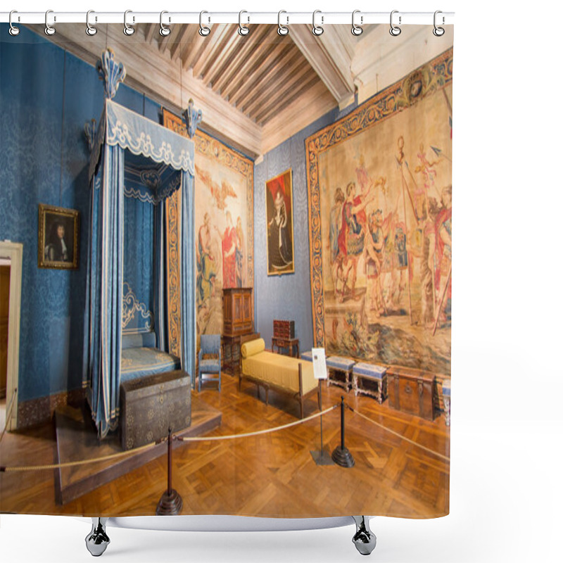 Personality  CHAMBORD, FRANCE - 28 AUGUST 2015:  Chateau De Chambord, Royal M Shower Curtains