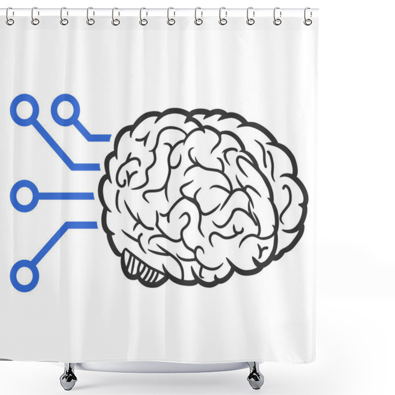 Personality  Brain Computer Interface Raster Icon Shower Curtains