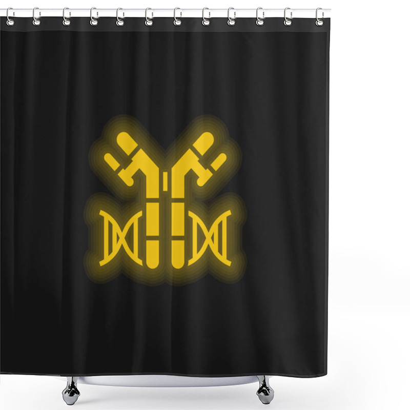 Personality  Antibodies Yellow Glowing Neon Icon Shower Curtains