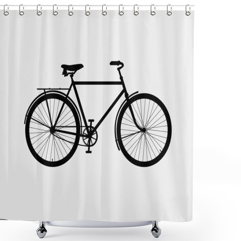 Personality  Silhouette Of A Classic Bike Shower Curtains