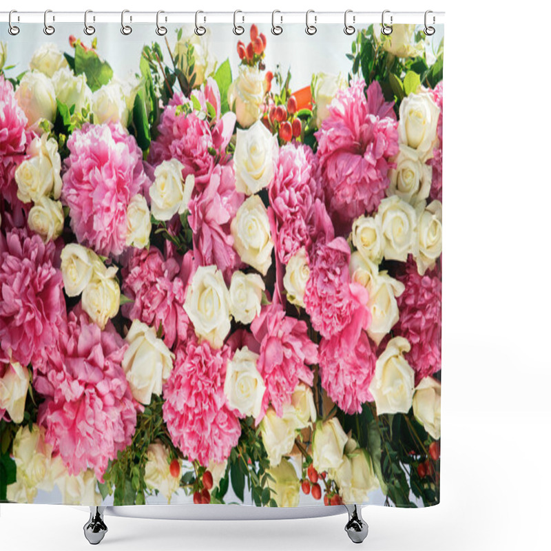 Personality  Beautiful Peonies And Roses Shower Curtains