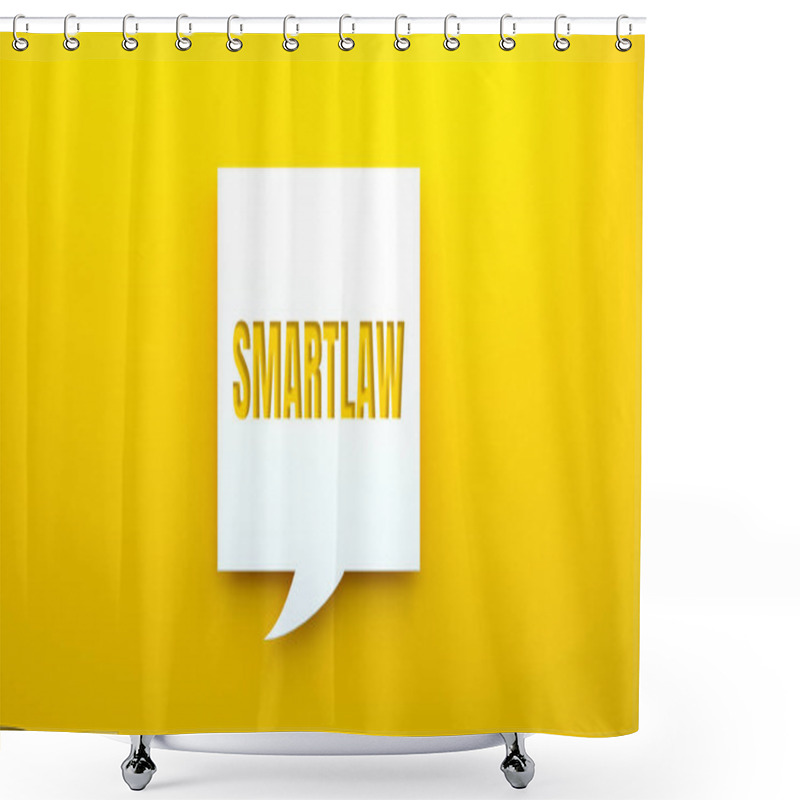 Personality  Smartlaw Text Message On Speech Bubble.Yellow Background. Shower Curtains