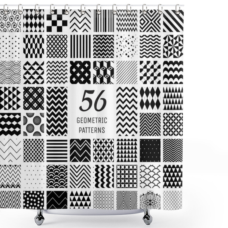 Personality  56 Vector Geometric Seamless Patterns Shower Curtains