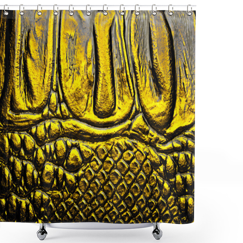 Personality  Yellow Alligator Patterned Background Shower Curtains