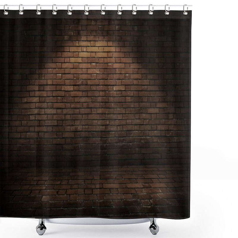 Personality  Grunge Brick Wall With Light Shower Curtains