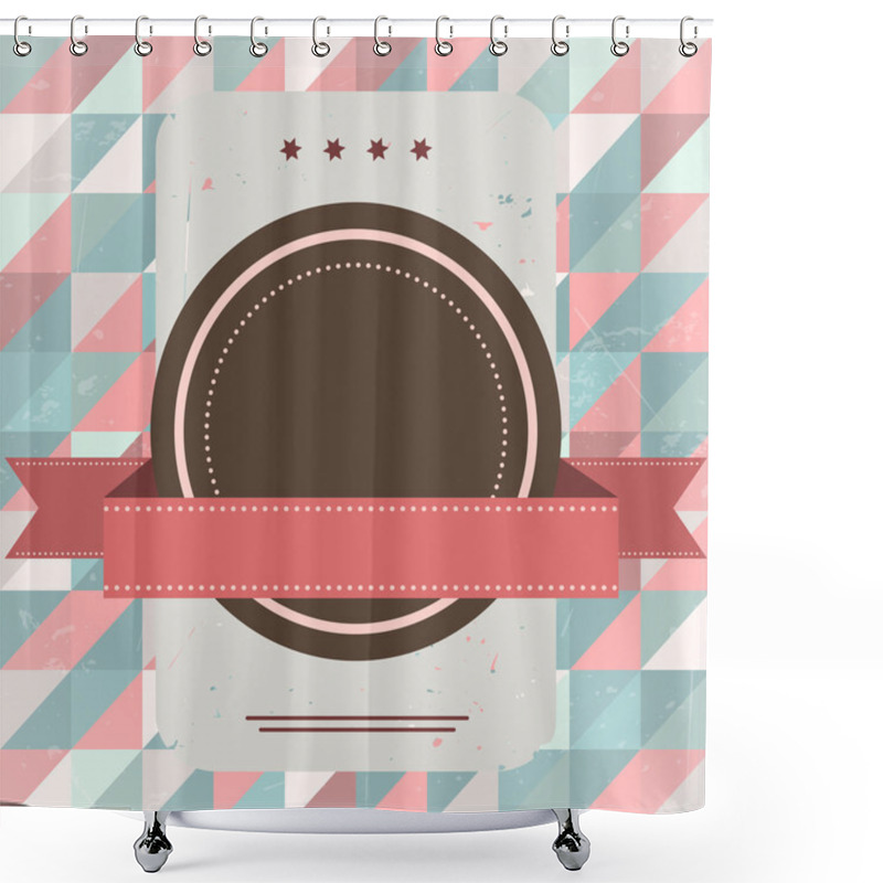 Personality  Retro Grunge Label Shower Curtains