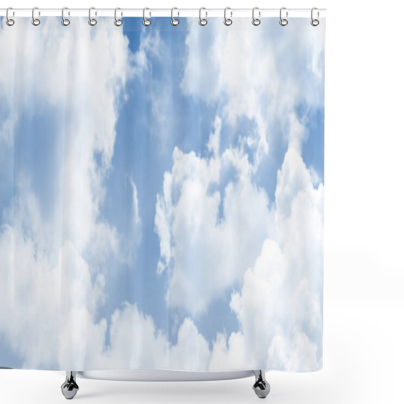 Personality  Blue Sky With Fluffy Clouds.Cloudy Sky Background For Ceiling Decoration, Digital Printing And Designs. Shower Curtains