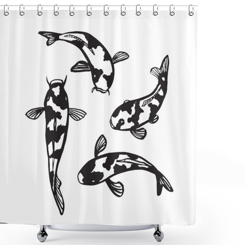 Personality  Carps And Zen Symbol Shower Curtains