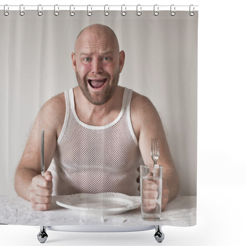 Personality  Wierd And Hungry Man Shower Curtains